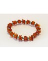 Baltic amber & rose quartz adult bracelet BM60
