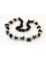 Baltic amber & gemstone Baby teething necklace CBT19