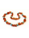 Baltic amber & gemstone Baby teething necklace CBT23
