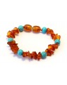 Baltic amber & gemstone Baby teething bracelet BTB69