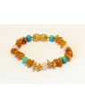 Baltic amber & gemstone Baby teething bracelet BTB71