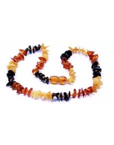 Multi Chips Baby teething Baltic amber necklace CBT8