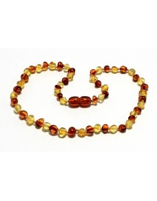 Multi Baroque Baby teething Baltic amber necklace BT11