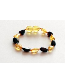 Multi Beans Baby teething Baltic amber bracelet BTB13