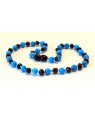 Baltic amber & turquoise Baby teething necklace BTA1