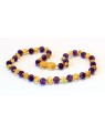 Baltic amber &amethyst Baby teething necklace