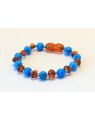 Baltic amber & tuquoise Baby teething bracelet BTB54