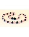 Baltic amber & amethyst Baby teething necklace BTA5