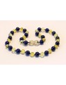 Baltic amber & amethyst Baby teething necklace BTA1