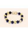 Baltic amber & lapis lazuli Baby teething bracelet BTB55