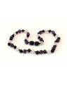 Baltic amber & amethyst & rose quartz Baby teething necklace BTA12