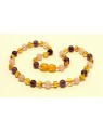Baltic amber & amethyst & rose quartz Baby teething necklace BTA15
